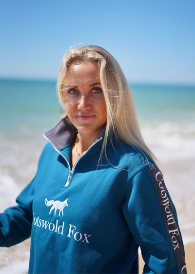 Cheltenham Unisex Quarter Zip | Petrol Blue