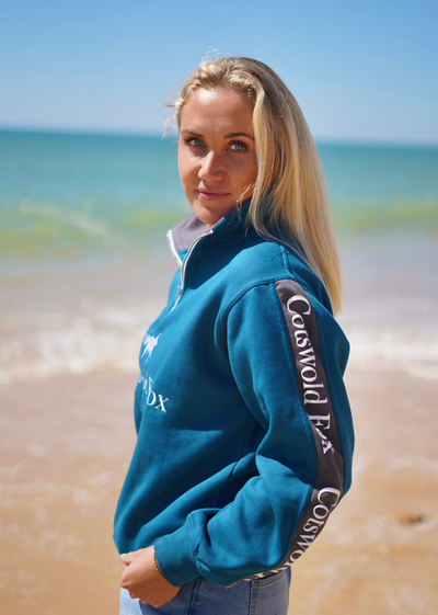 Cheltenham Unisex Quarter Zip | Petrol Blue