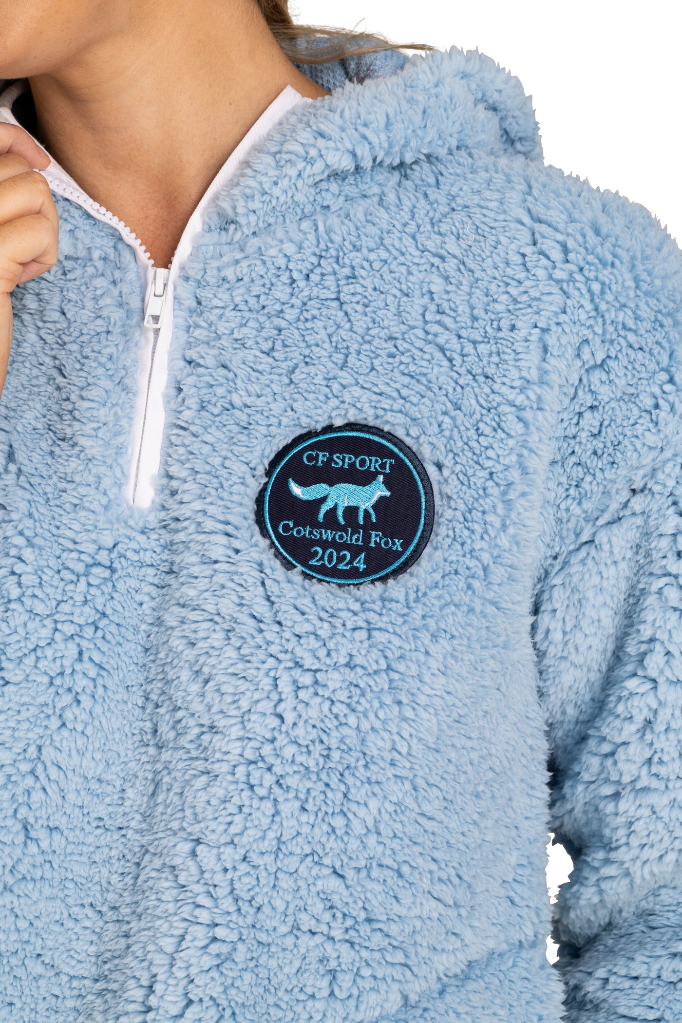 blue unisex cosy and warm polar fleece hoodie for men and women