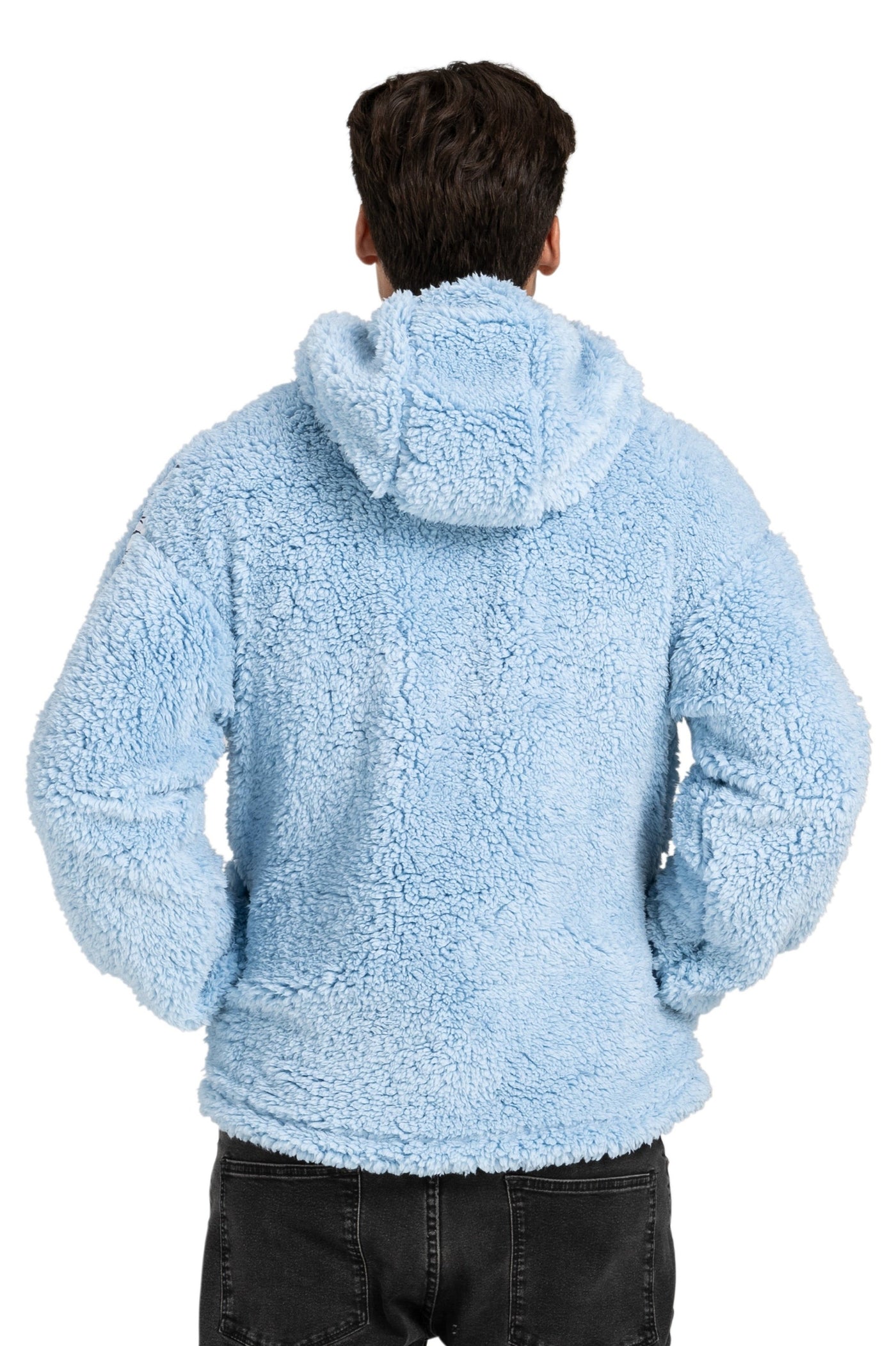 blue unisex cosy and warm polar fleece hoodie for men and women