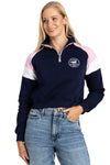 navy, cropped women's quarter zip jumper