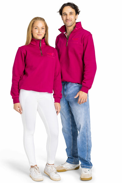 Tetbury Quarter Zip | Raspberry