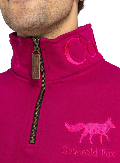 Tetbury Quarter Zip | Raspberry