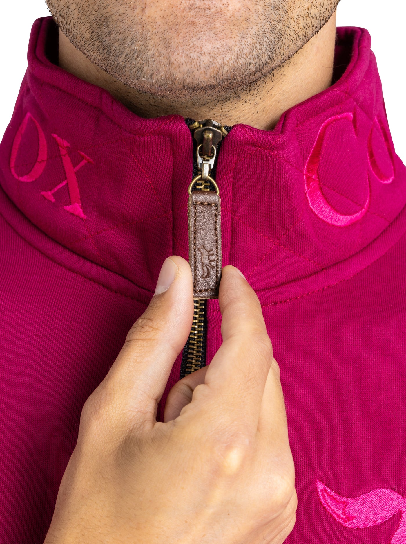 Tetbury Quarter Zip | Raspberry