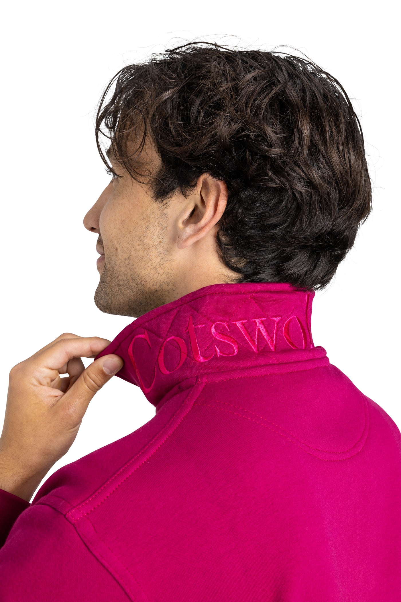 Tetbury Quarter Zip | Raspberry