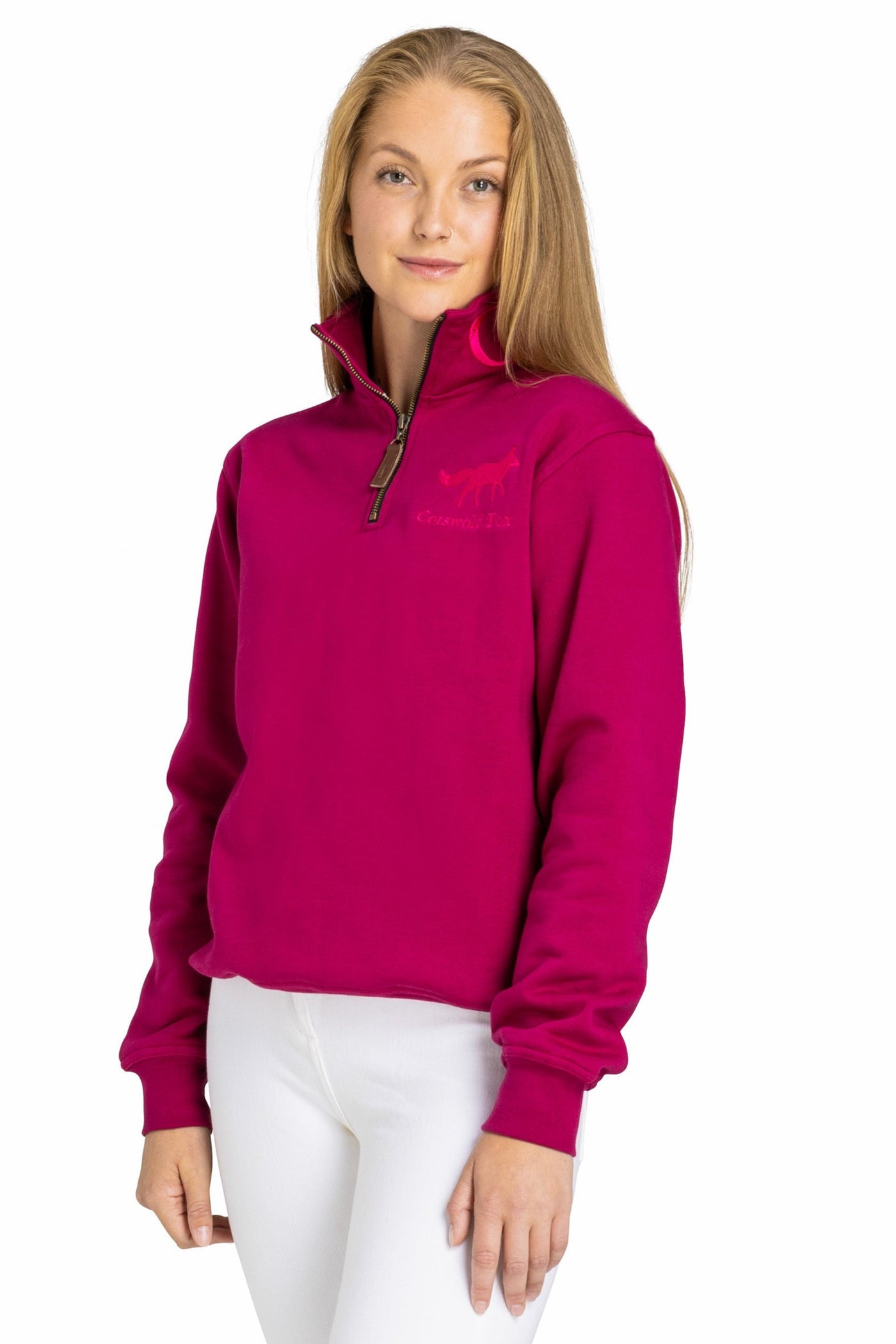 Tetbury Quarter Zip | Raspberry