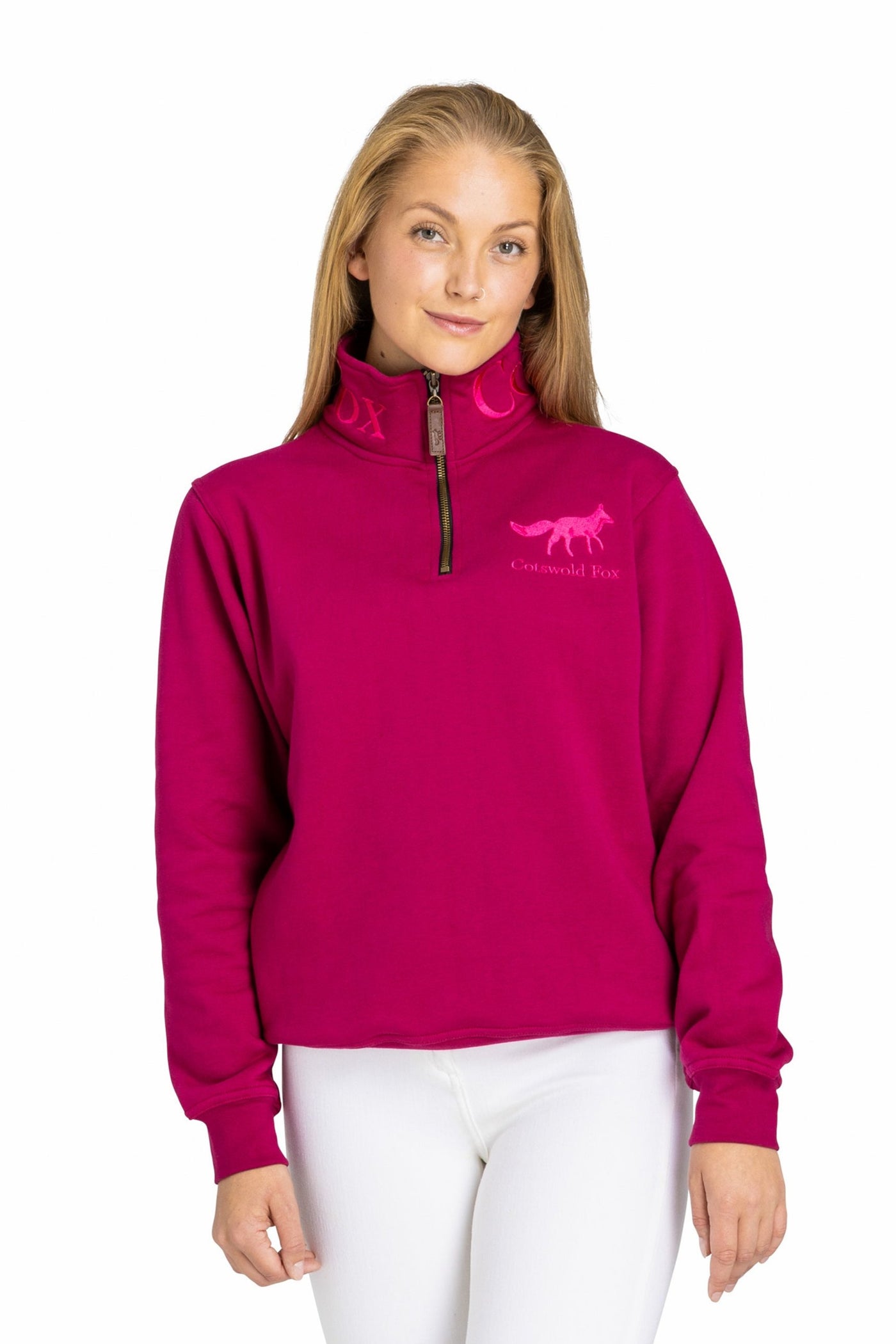 Tetbury Quarter Zip | Raspberry