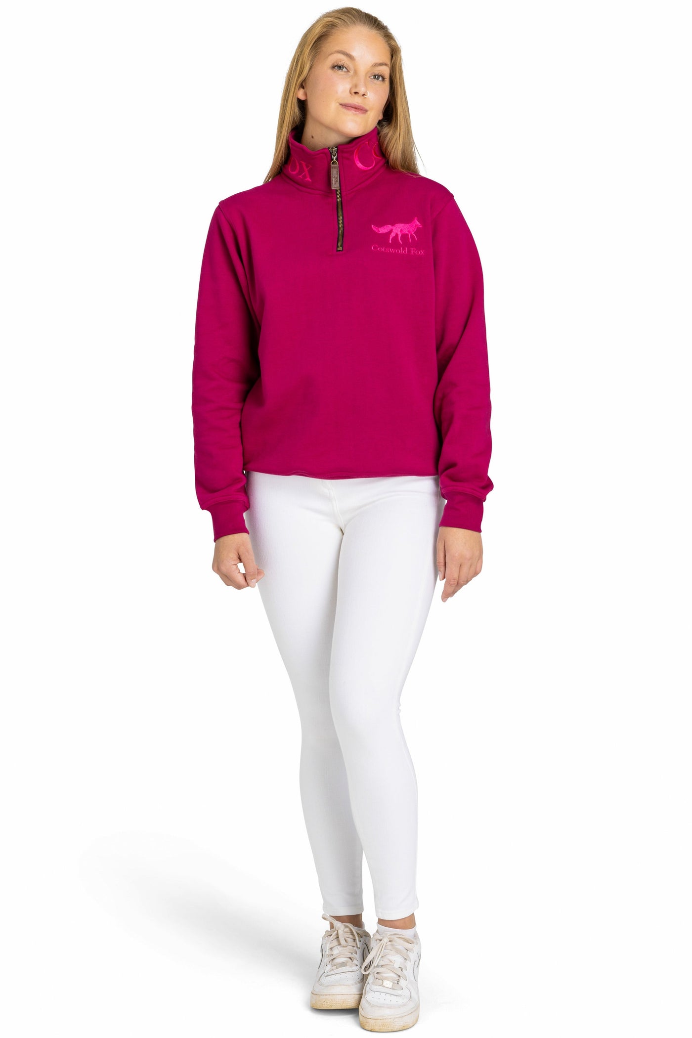 Tetbury Quarter Zip | Raspberry