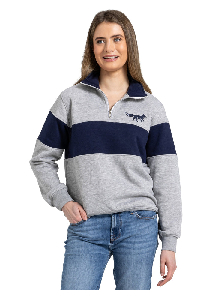 Burford Quarter Zip Grey Cotswold Fox Clothing