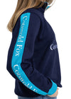 premium quality navy and blue men's and women's cotton quarter zip neck fleece jumper