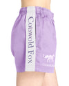 purple lilac rugby shorts for women