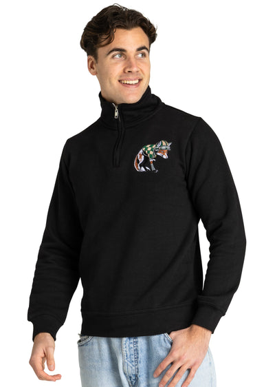 Sample: Fox Quarter Zip - Black. Small