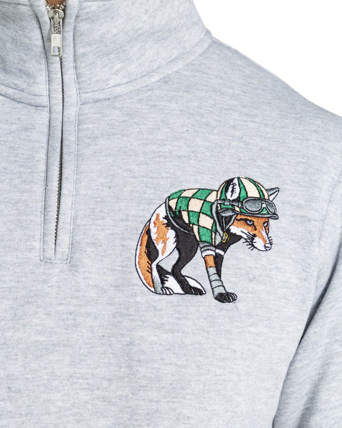 Sample: Fox Quarter Zip - Grey. Small