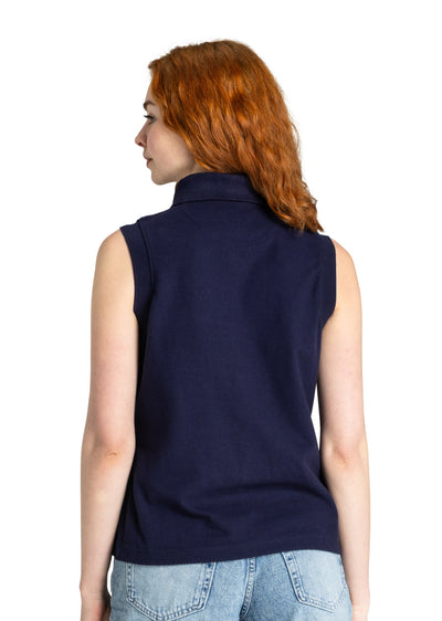 Sleeveless Polo Shirt | Navy