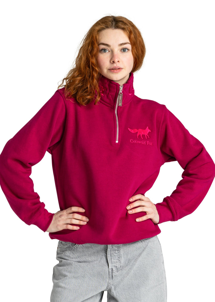 Tetbury Unisex Quarter Zip | Raspberry – Cotswold Fox Clothing