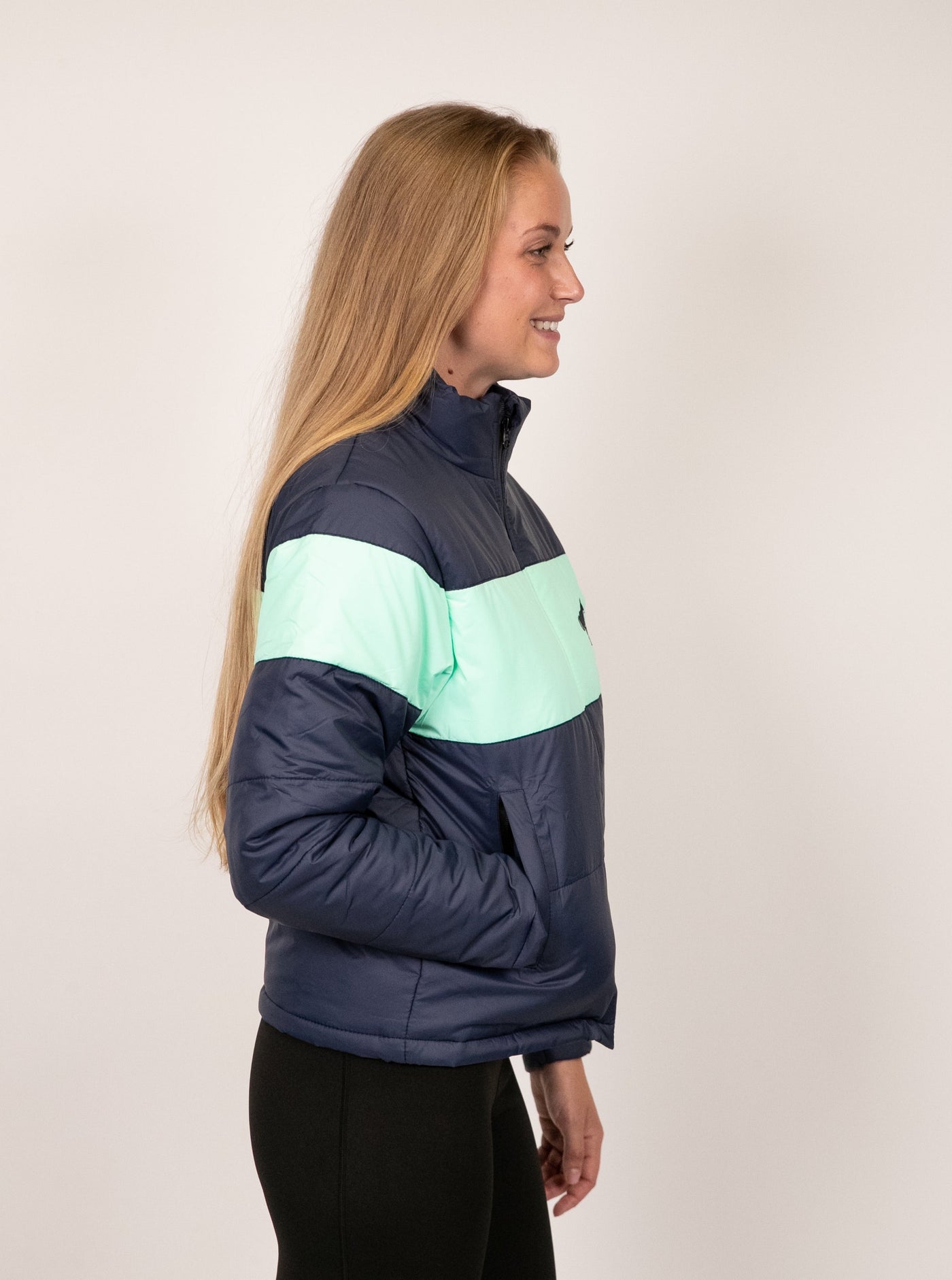 The Heritage Puffer Jacket - Navy & Mint