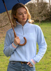 Knitted Quarter Zip | Cornflower