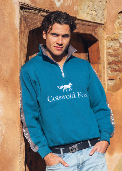 Cheltenham Unisex Quarter Zip | Petrol Blue