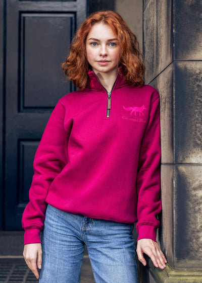 Tetbury Quarter Zip | Raspberry