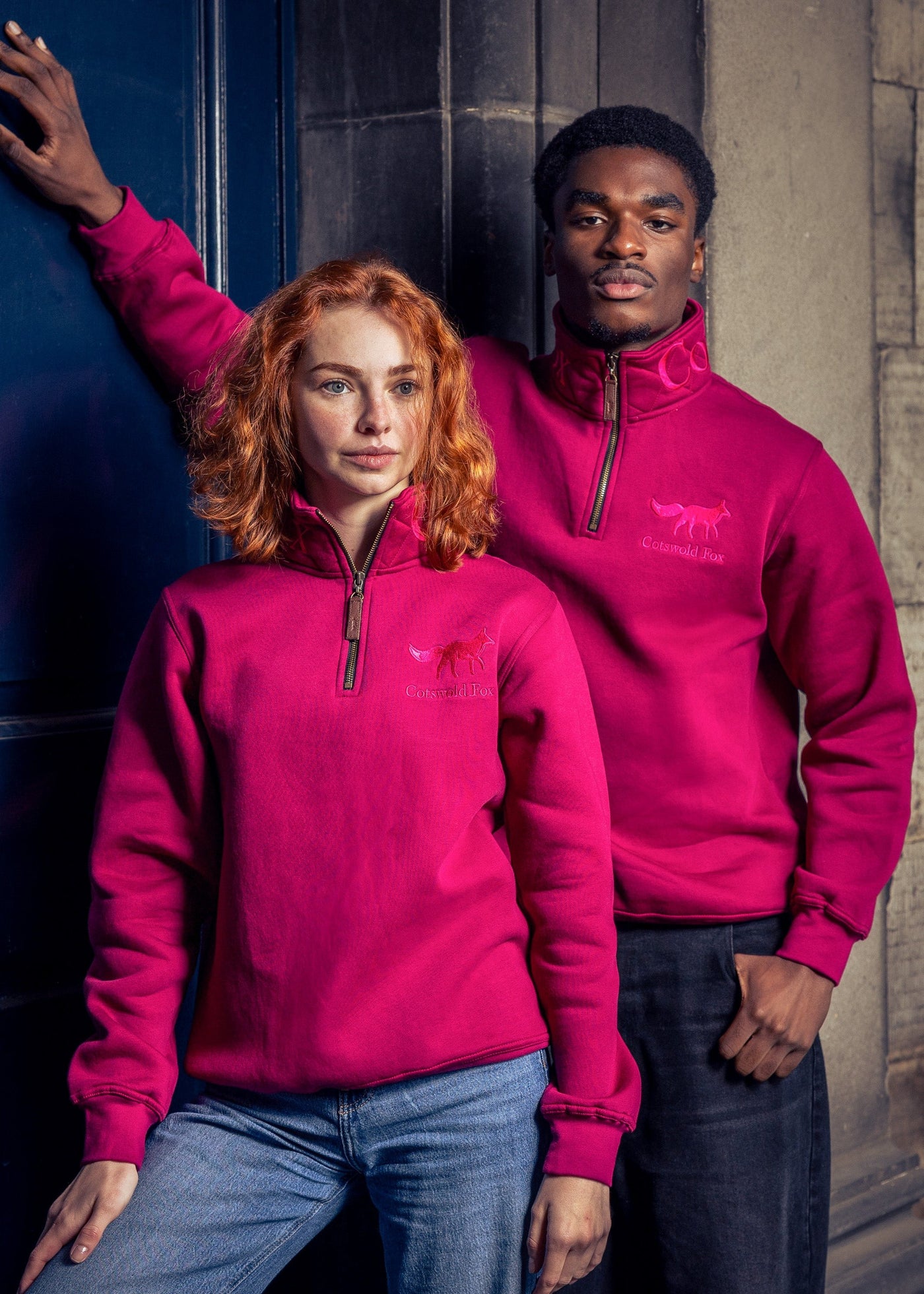 Tetbury Quarter Zip | Raspberry