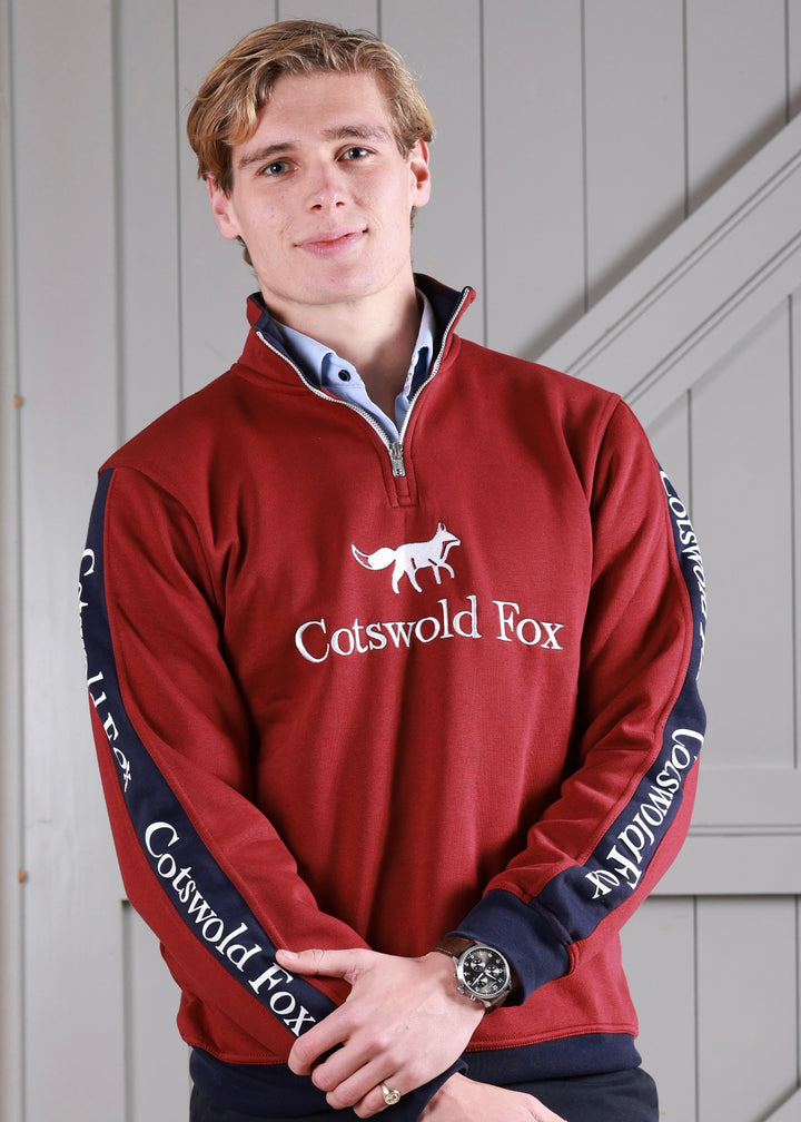 Cheltenham Unisex Quarter Zip | Burgundy | Cotswold Fox – Cotswold