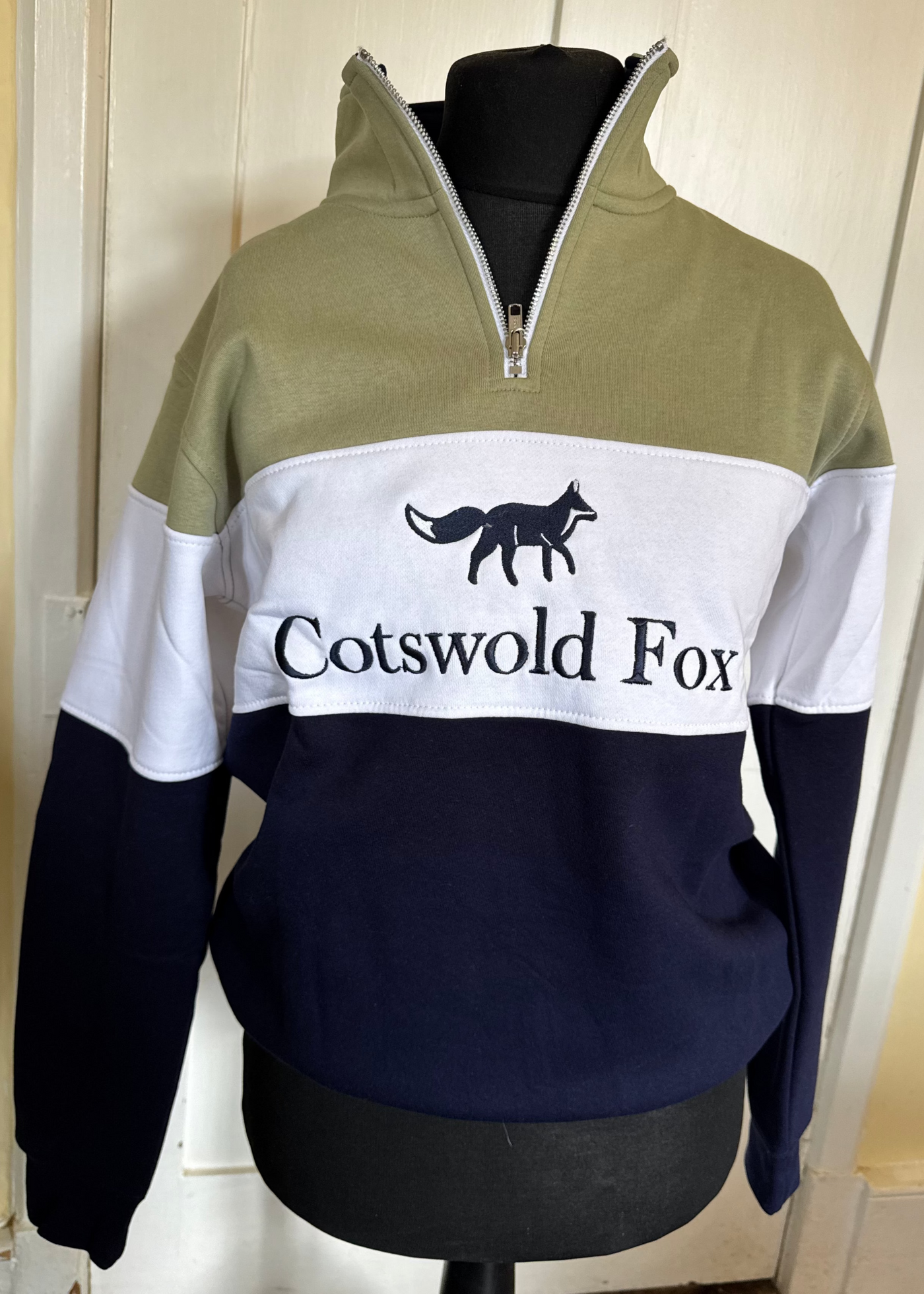 Sample: Cirencester Quarter Zip - Sage. Small