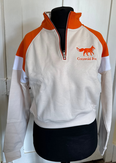 Sample: Cropped Quarter Zip - Cream. Small