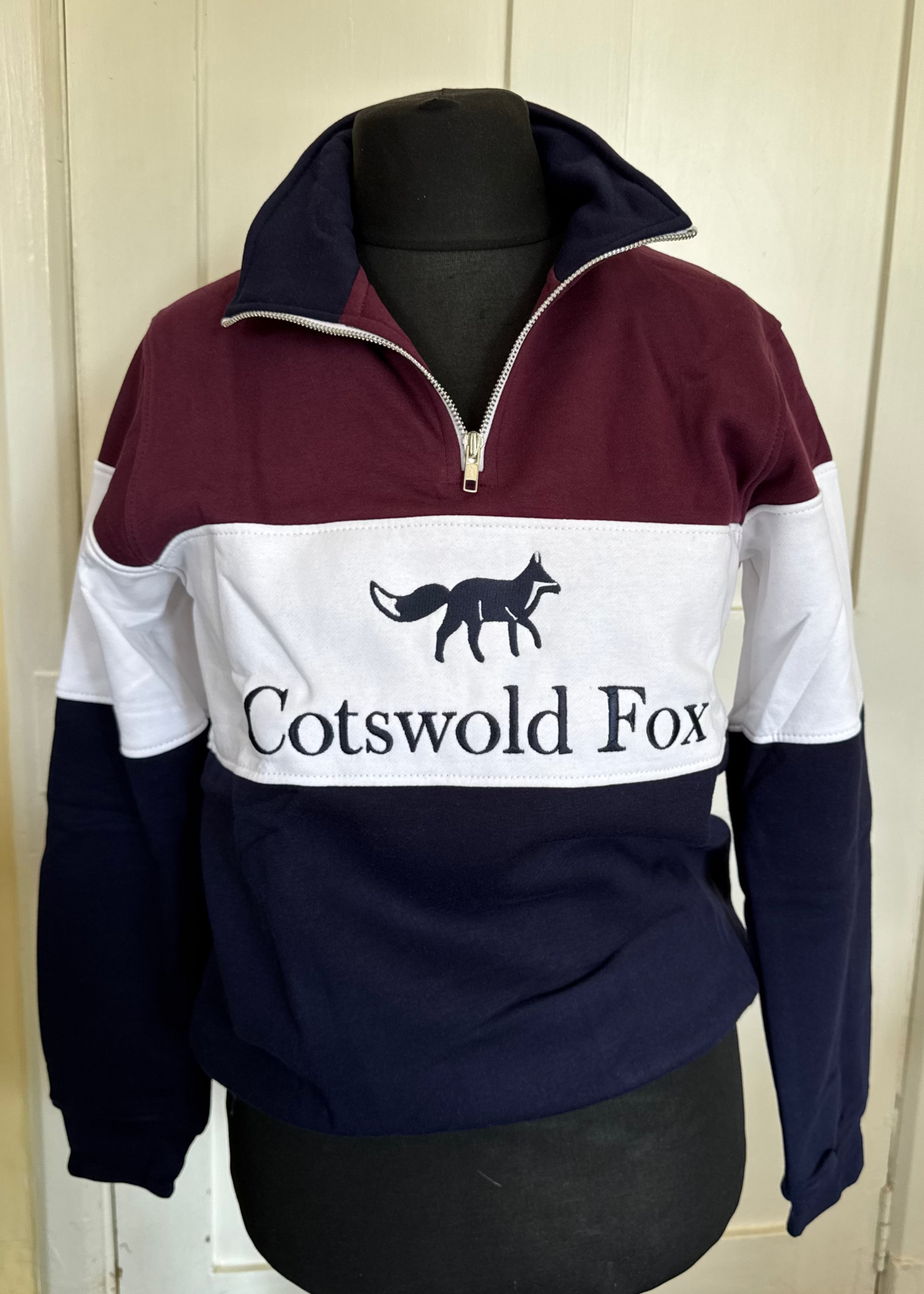 Sample: Cirencester Quarter Zip - Plum. Small