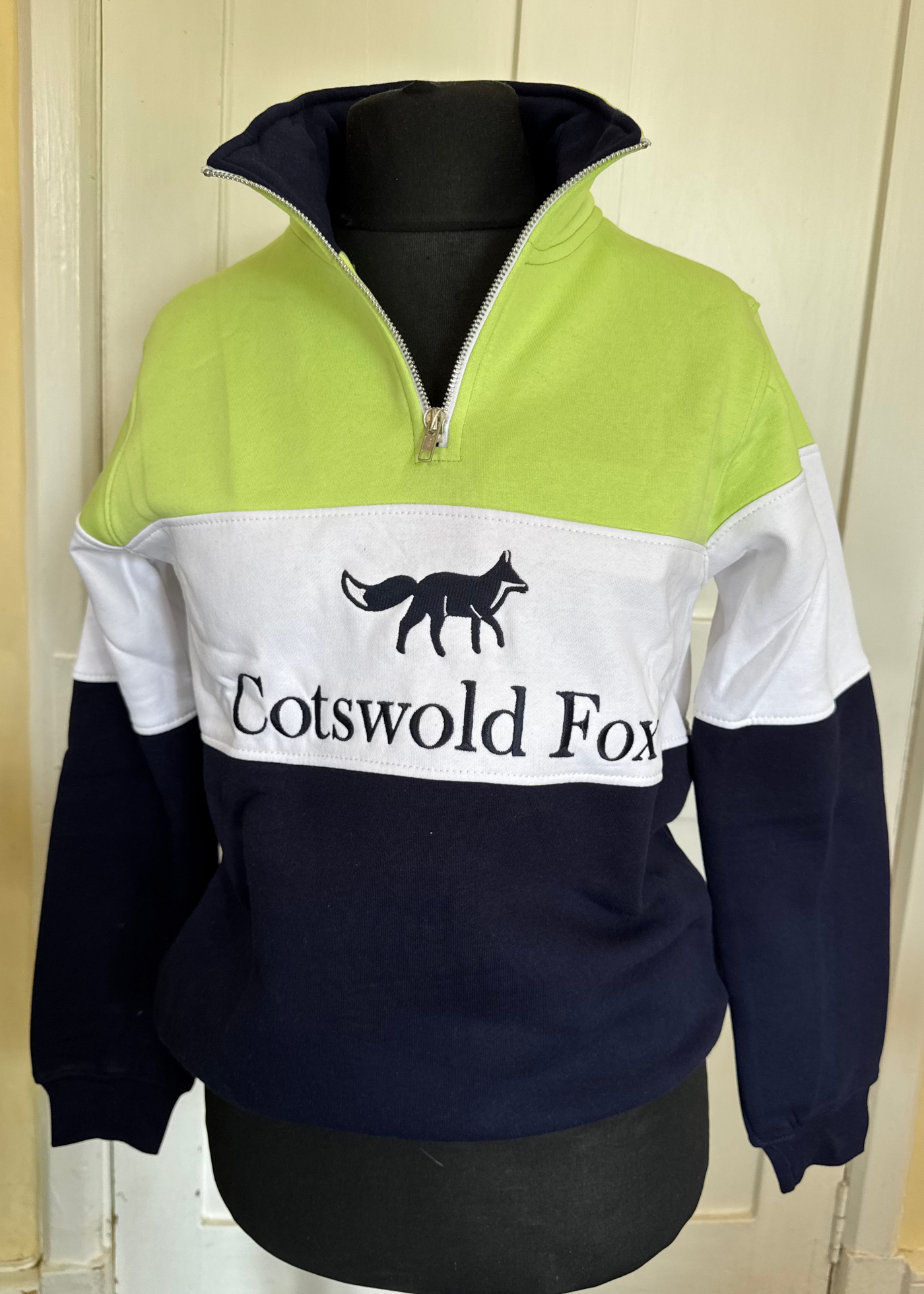 Sample: Cirencester Quarter Zip - Lime. Small