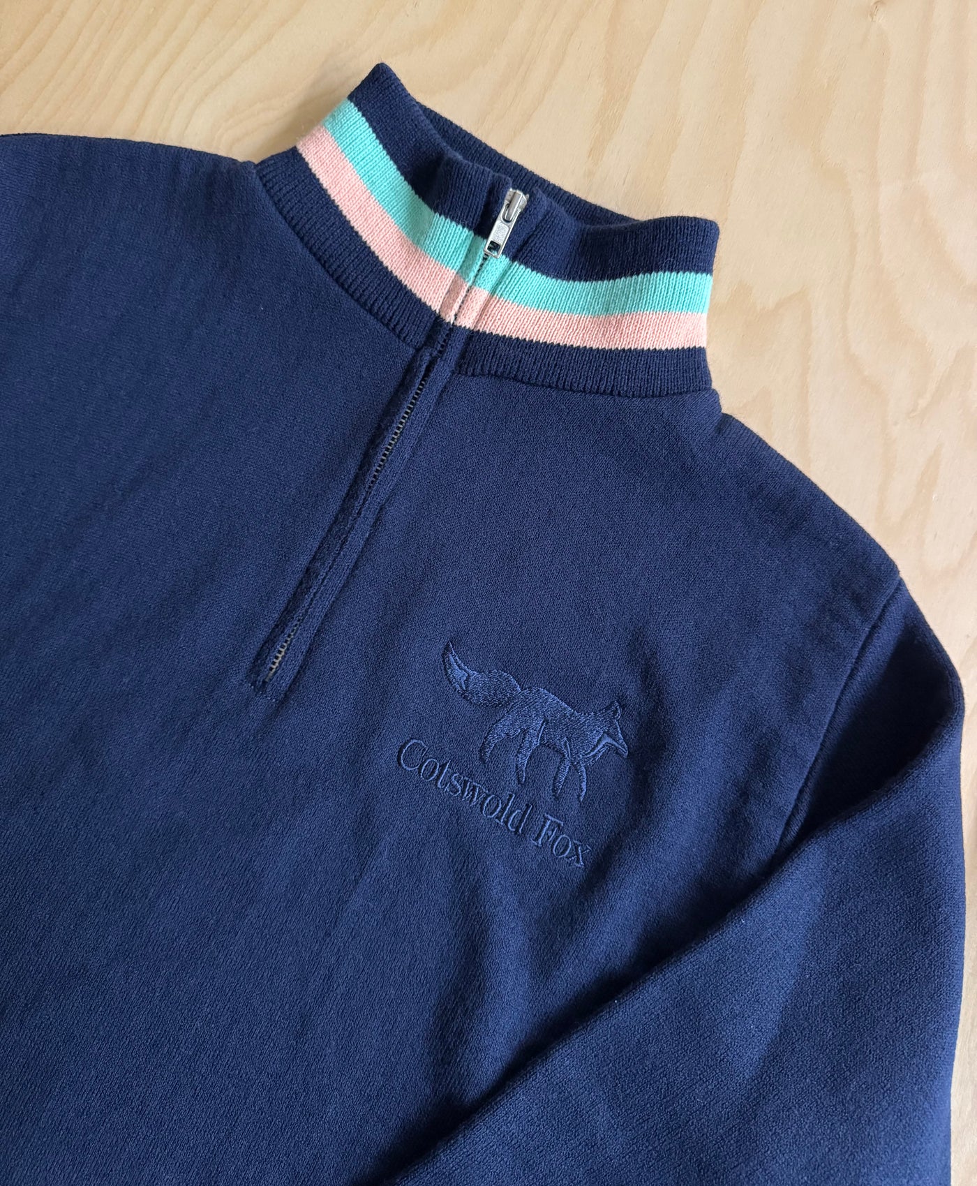 Knitted Unisex Quarter Zip | Navy