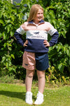 Pink and navy children's Harlequin shorts