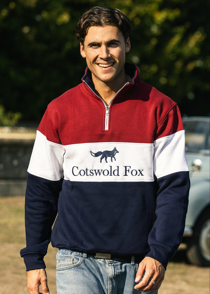 Cirencester Unisex Quarter Zip | Burgundy | Cotswold Fox