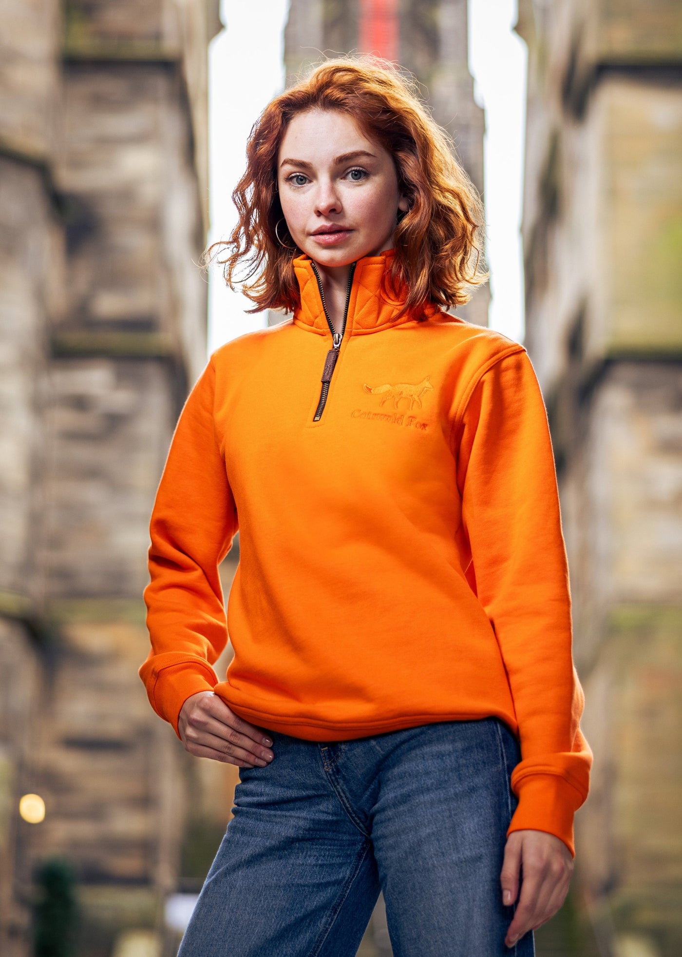 Tetbury Quarter Zip | Pale Orange