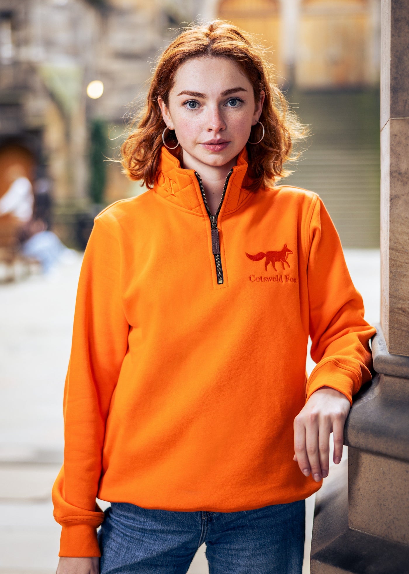 Tetbury Quarter Zip | Pale Orange