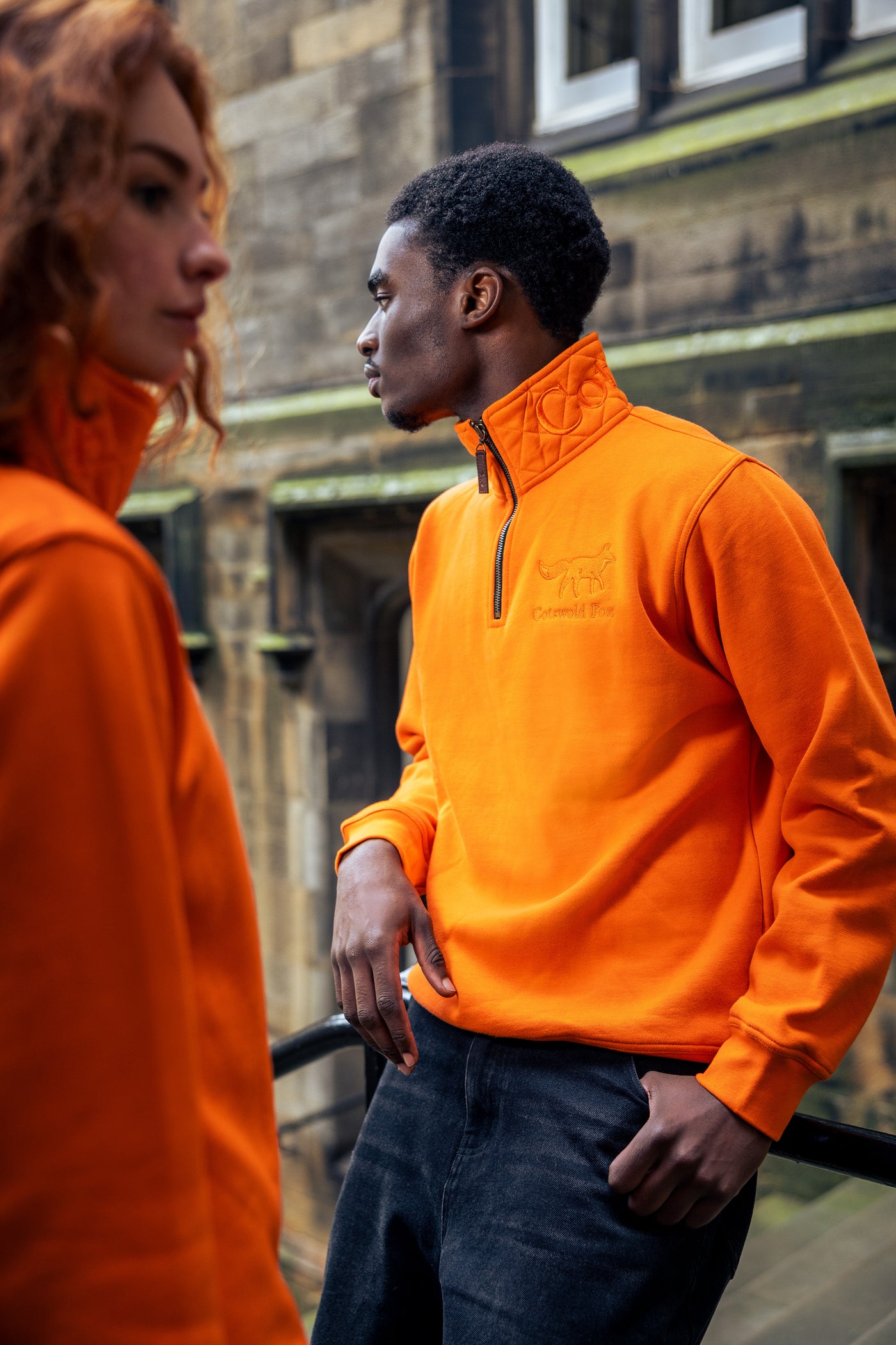 Tetbury Quarter Zip | Pale Orange