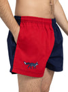 Unisex Harlequin Shorts - Red and Navy