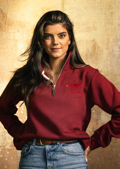 Tetbury Unisex Quarter Zip | Burgundy