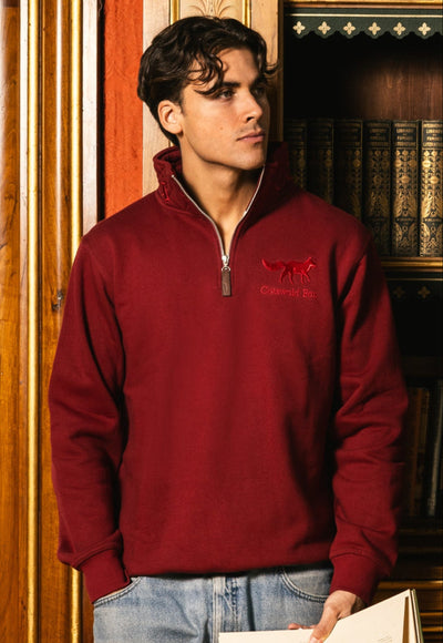 Tetbury Unisex Quarter Zip | Burgundy
